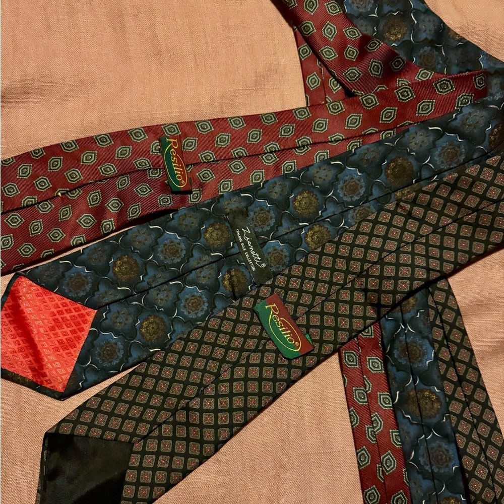 3x Italian silk ties